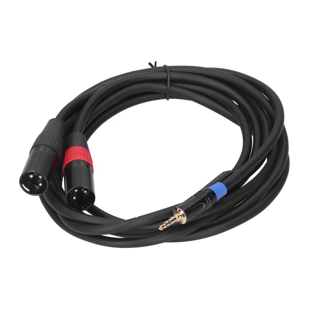 3.5mm Stereo Male To Dual 2 XLR Male Plug Connector Converter Adapter Cable Cord