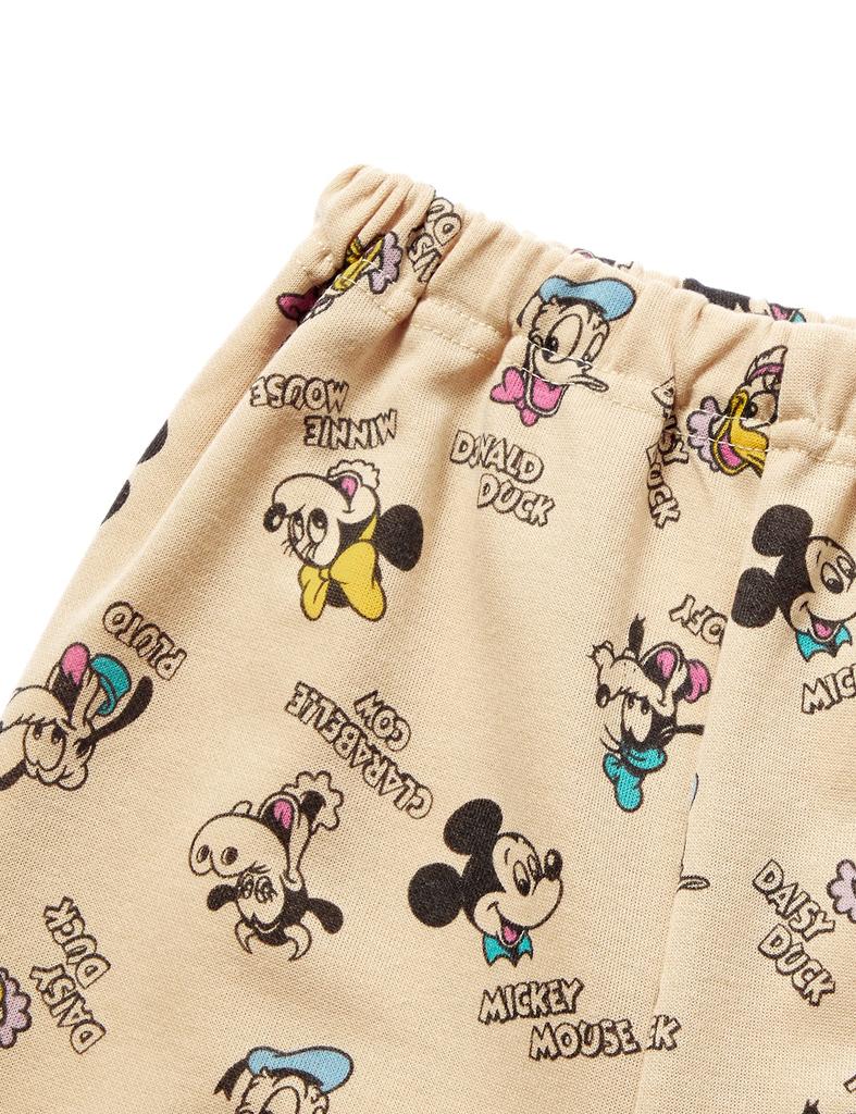 Pyžamová sada pro dlouhé pyžamo, horní a spodní díl, béžová, 110 [Disney] dívčí, kartonová, s rukávem, sada, tričko, 15110800130110