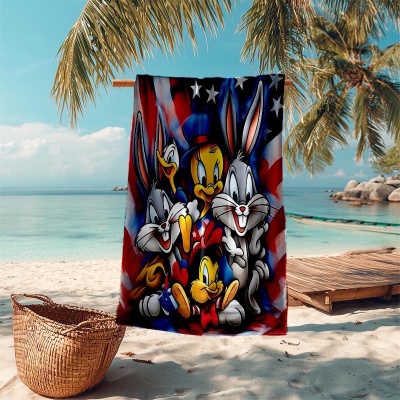 1pc American Looney Tunes Cartoon Quick Dry Microfiber Bath Towel for Swimming Surfing Camping Unisex Holiday. SJT72014