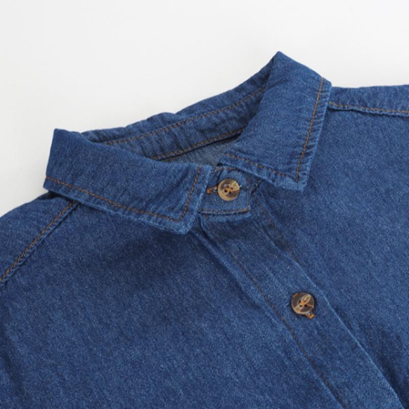 Shop Women Collar Denim Shirt St Long Flare DreSs Ss Wdr 7848