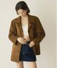 MORE THAN LIKE Suede Half Jacket - Brown