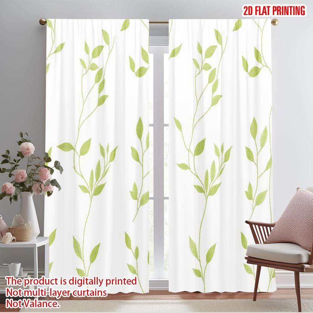 

2 шт., шторы с 2D-печатью, цифровой принт «Листопадные лианы», полиэстер (без удилища) Праздничный Идеально для спальни, кухни, офиса 52.50×116.00 CM 2pcs