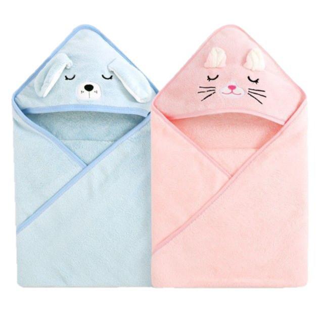 Hooded Coral Fleece Children's Bath Towel Blanket