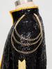 Girls Demon Singer Costume Sequins Shiny Long Sleeve Outerwear Golden Chain Waist Chain Shorts Set