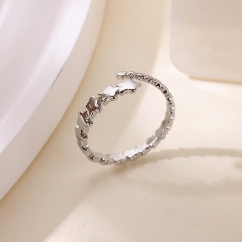 Pentagram Star Stacked Gold-plated Ring Ring Women's Niche Personality Wear Tail Ring Jewelry