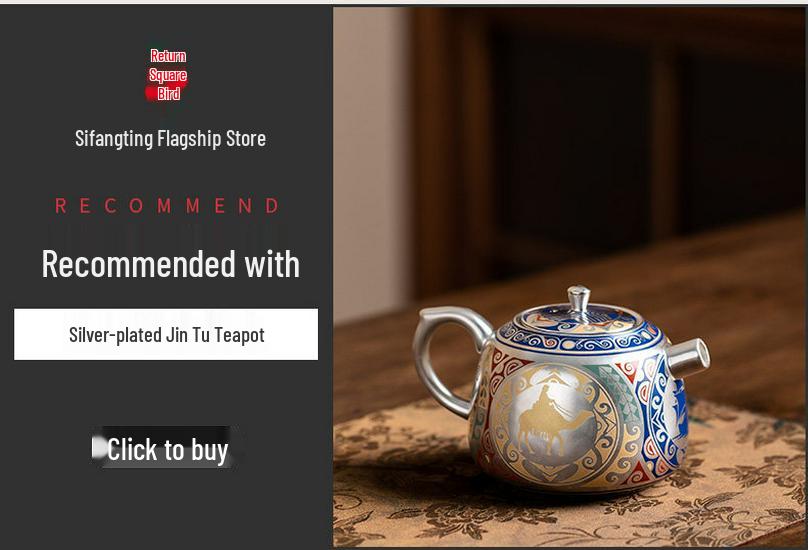 Silver-Plated Dunhuang Tea Cup Set: Elegant Gift for Elders, Leaders, Birthdays, Longevity Celebrations, and Housewarmings