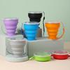 200ml Portable Silicone Folding Water Cup Outdoor Use Heat Resistant Telescopic Collapsible Foldable Mug With Lid For Travel Camping