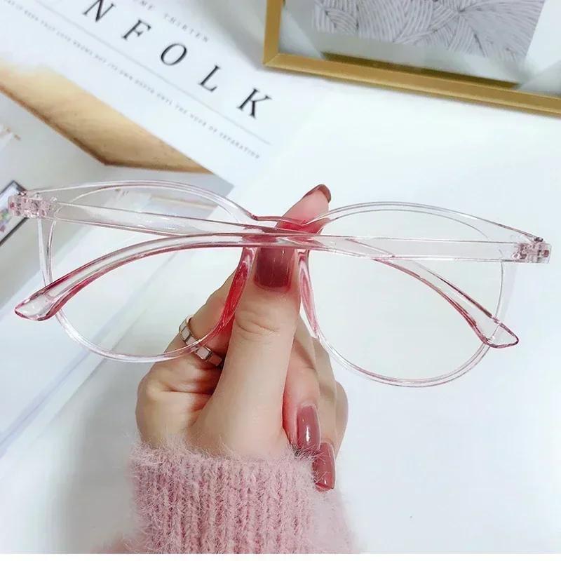 Transparent Computer Glasses Frame Women  Anti Blue Light Round Eyewear Blocking Glasses Optical Spectacle Eyeglasses
