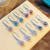 Fine New 925 Silver Luxury Crystal Zircon Earrings Charms for Woman Cute Engagement Wedding Jewelry Gift