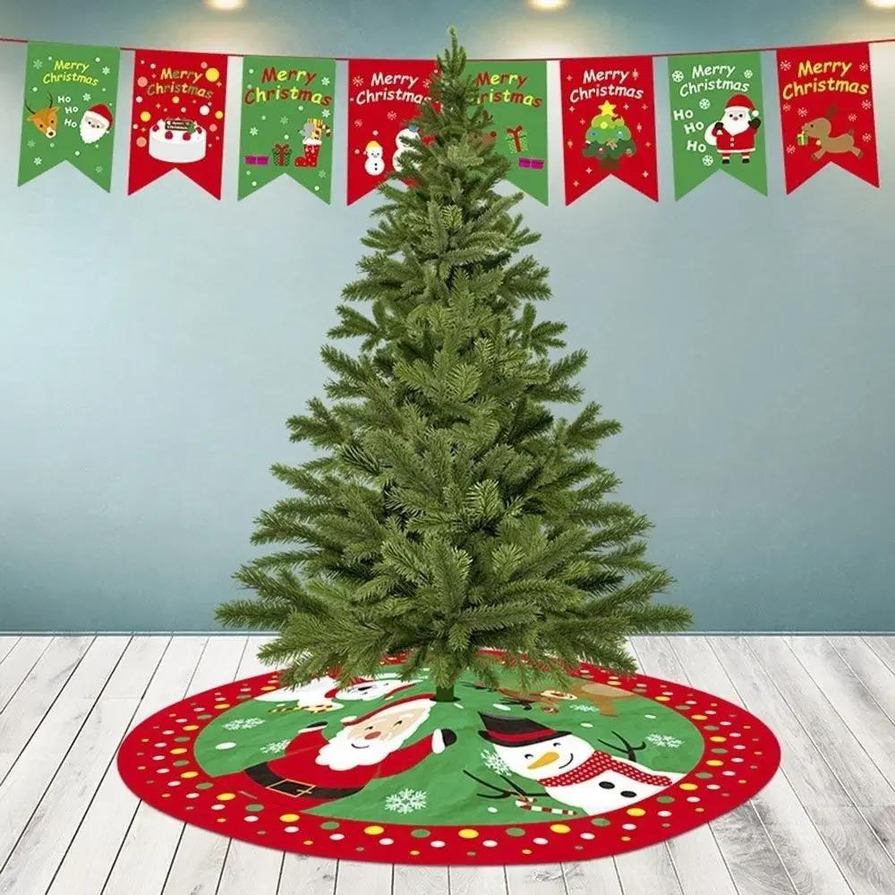 Party Decor Christmas Tree Skirt Happy New Year Merry Christmas Outdoor Blanket Snowman Santa Elk Tree Accessories