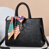 Casual Tote Bag for Women 2024 New Women's Silk Scarf Shoulder Bag Korean Edition Large Capacity Soft Leather Bag Simple Handbag