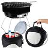 Grill Ogrodowy Mały Przenośny Węglowy Turystyczny Bbq Z Rusztem Torba