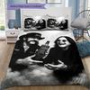 Lemmy Ozzy Osbourne Black White Rock Legend Portrait Print 3 Pieces Duvet Cover Set Heavy Metal Bedding Bedroom Decor Without Pillow Core Comforter
