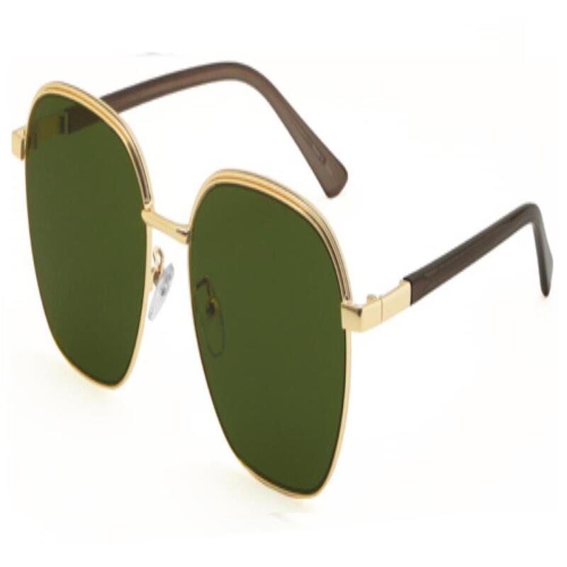 

Unisex Gold-Rimmed Oversized Boeing Sunglasses G0703_Gray-Black