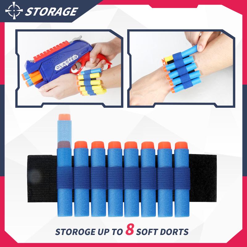 Children 6-Shot Soft Bullet Gun with 20 Bullets Target Wristband Manual Toy Gun Indoor Outdoor Shooting Games Kids Gifts