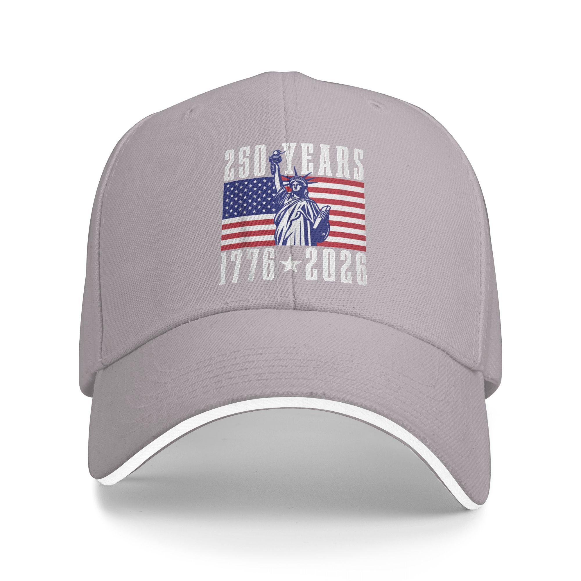 

USA 250th Anniversary 4th of July 2026 250 Years Patriotic Baseball Cap Kpop Rock Sun Hip Hop Hats Men Fashion Snapback Cap As Picture серый