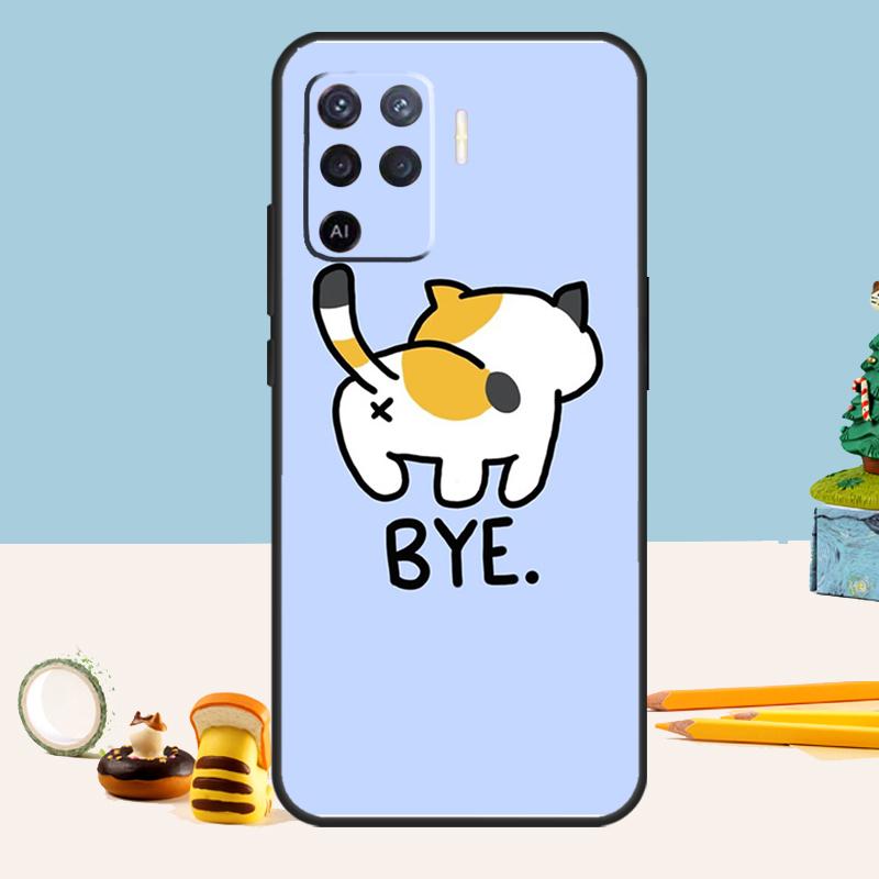 Cute Cartoon Cat Case For Oppo A54 A74 A94 A80 A60 A40 A18 A38 A58 A78 A98 A96 A76 A16 A15 A17 A57 A5 A6 Pro