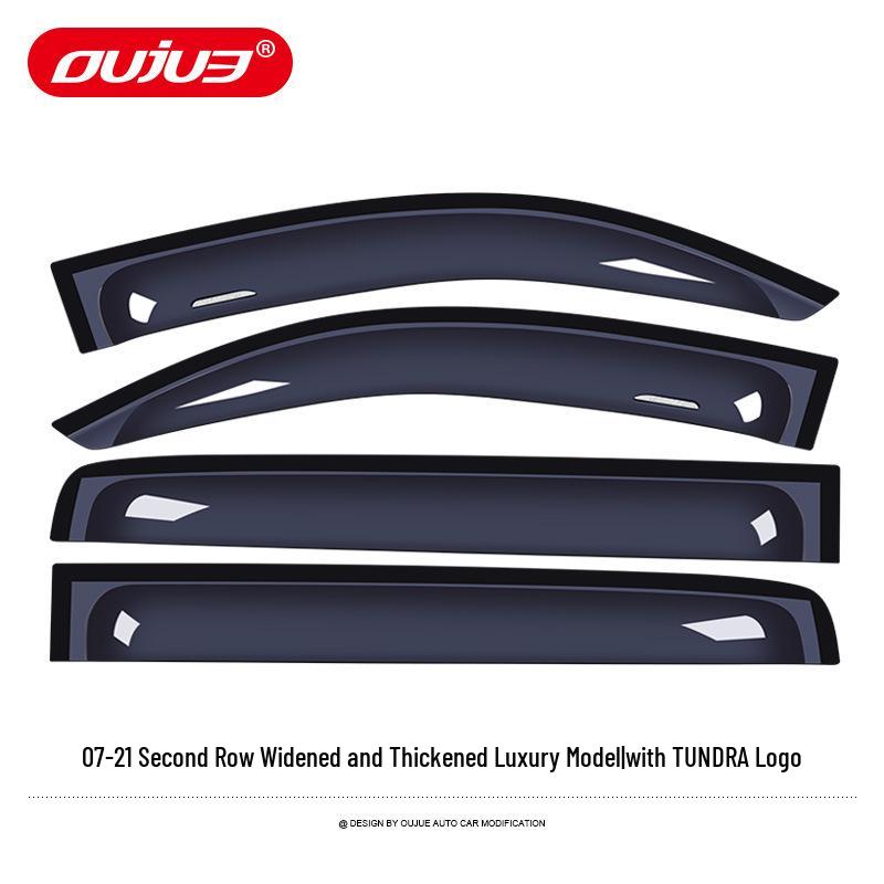 Toyota Tundra Off-road Sand & Gravel Deflector Rain Visor & Yellow Spotlight Decoration Accessory.