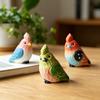 Hand-Carved Bird Sculpture Solid Wood Ornaments Miniature Desk Decor for Home Study Office Room Cute Gift for Bird Lovers