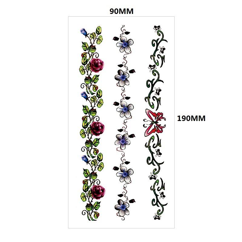 Water Transfer Phoenix Flower Colored Rose Waterproof Tattoo Sticker Set Simulation Tattoo Sticker