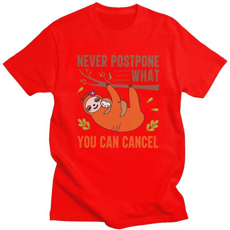 

Custom Funny Sloth T Shirt Men Short Sleeves Pure Cotton Tshirt Leisure Tees Streetwear Tshirt S