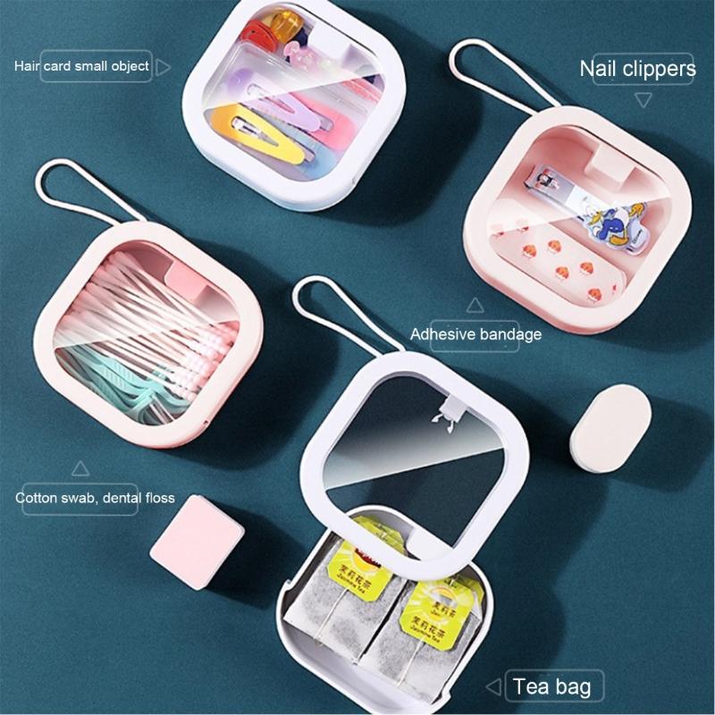 Hair Tie Organizer Portable Travel Qtip Holder Hair Accessories Storage Box Hair