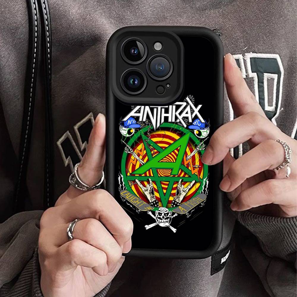 

A-ANTHRAX Band Phone Case For IPhone 17 16 15 14 13 12 11 Pro Max Mini Plus Soft TPU Back Cover iPhone 15pro max