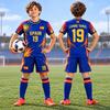 2 Piece Sets Children's Tracksuit Yamal #19 Print T-shirt+Shorts Set Parent-child Football Jersey Suit Sports Kids/Adult Clothes