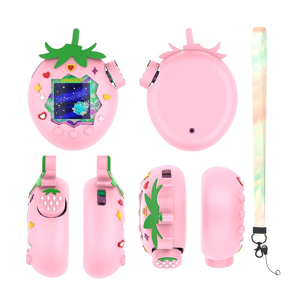 

Paradise Series Pet Machine Cartoon Strawberry Silicone Material Protective Cover Cute Girl Trendy Birthday Gift