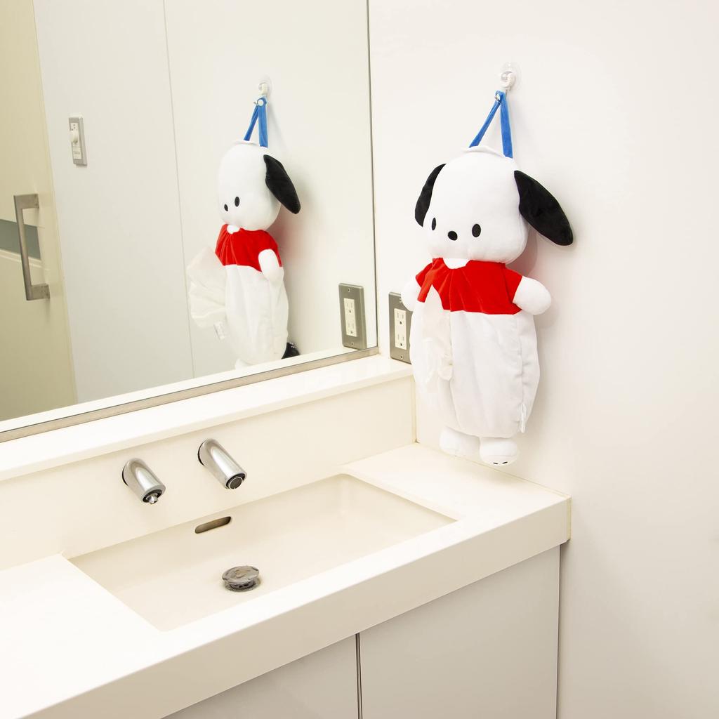 MORIPiLO Sanrio Hängende Taschentuchbox Taschentuchbox Weich und Niedlich Auto Plüschpapier SANRIO Morishita Kissen (Pochacco Wandmontierte Abdeckung) Ca.. 40cm,