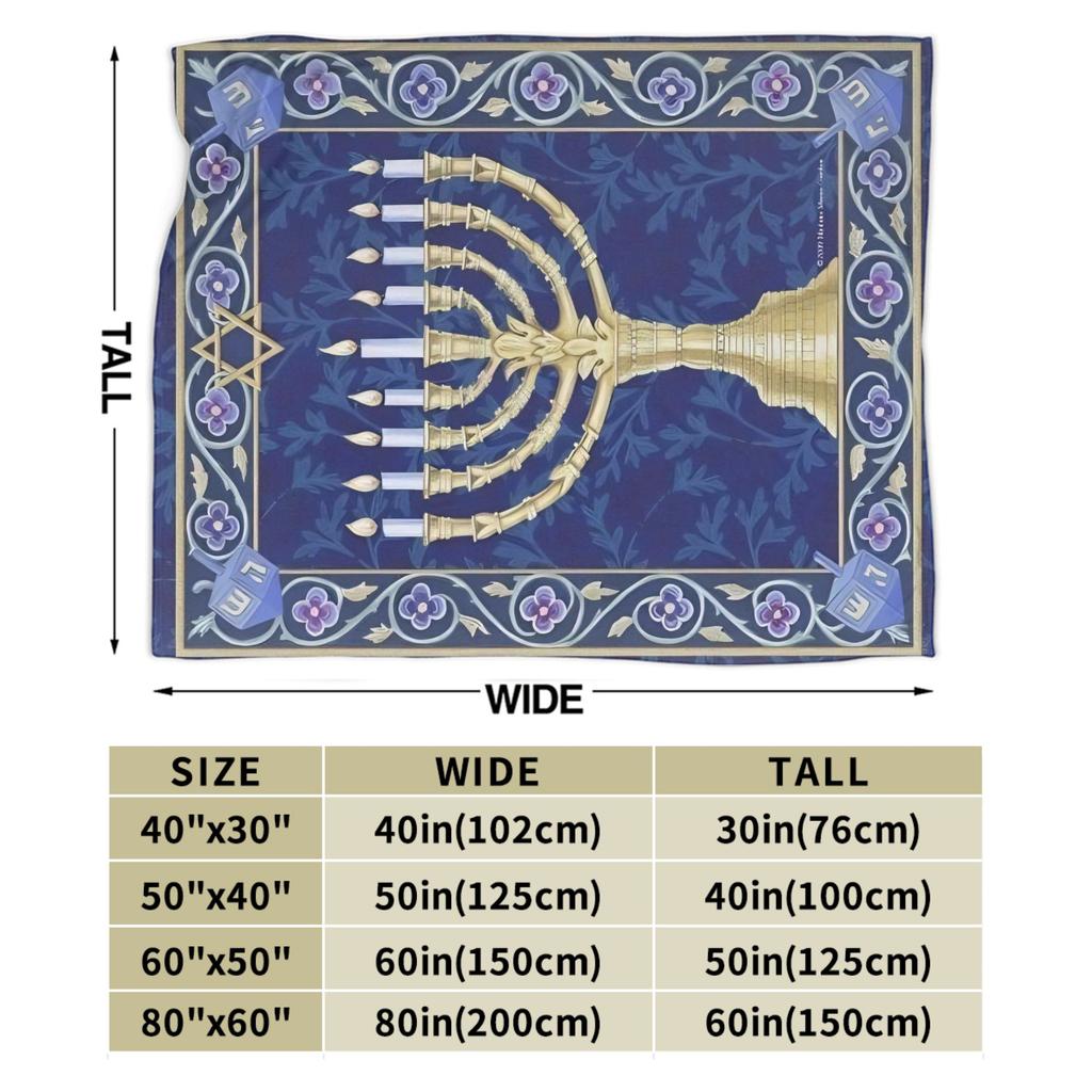 Happy Hanukkah Blanket Soft Warm Novelty Plush Throw Blanket For Couch Bed Airplane Travel Flannel Bedspread Bed Cover