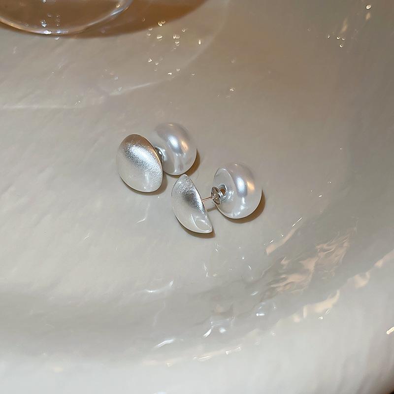 Diamond-set pearl double-sided earrings Korean ins temperament cold wind earrings fashion design earrings women
