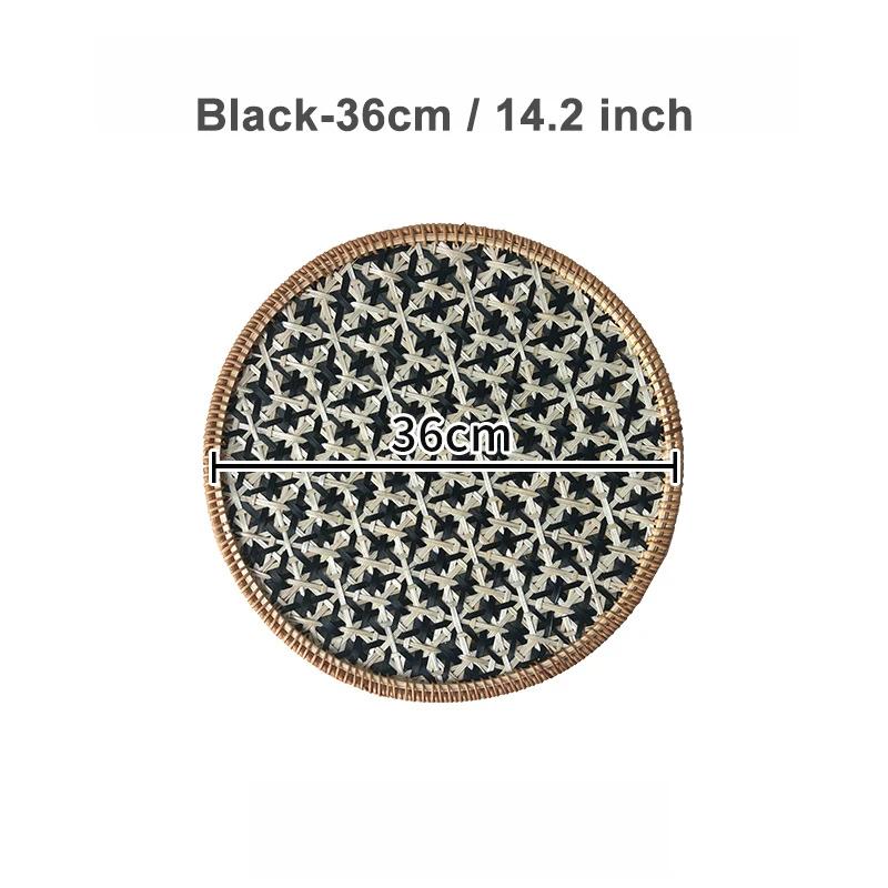Nordic Rattan Decorative Tray Natural Wicker Handwoven Home Decor Rattan Insulation Mat Southeast Asian Ethnic Wall Decoration