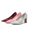 2026 Summer New French Socialite Shallow Mouth Block Heel Pumps, Elegant Versatile Mid Heel Luxury Women Shoes