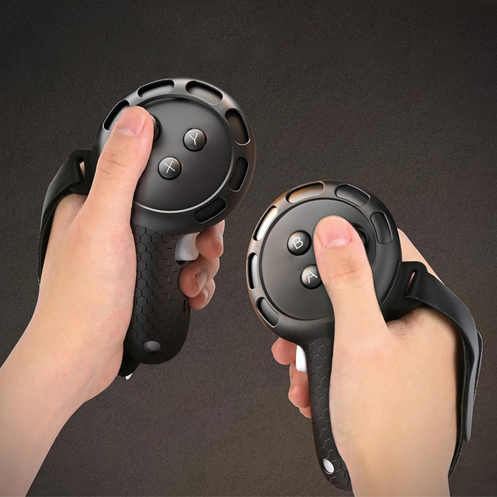 Silicone Controller Grips with Hand Strap Non-Slip Handle Cover Controllers Protector for Meta Quest 3S/Quest 3 VR Accessories