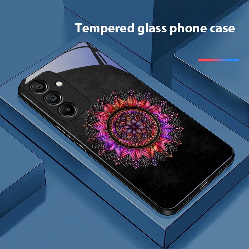 Luminous Black Lotus For Samsung Galaxy A15 5G 54 4G 51 50 24 35 90 71 12 51 53 52S 80 22 34 Black Tempered Glass Phone Case