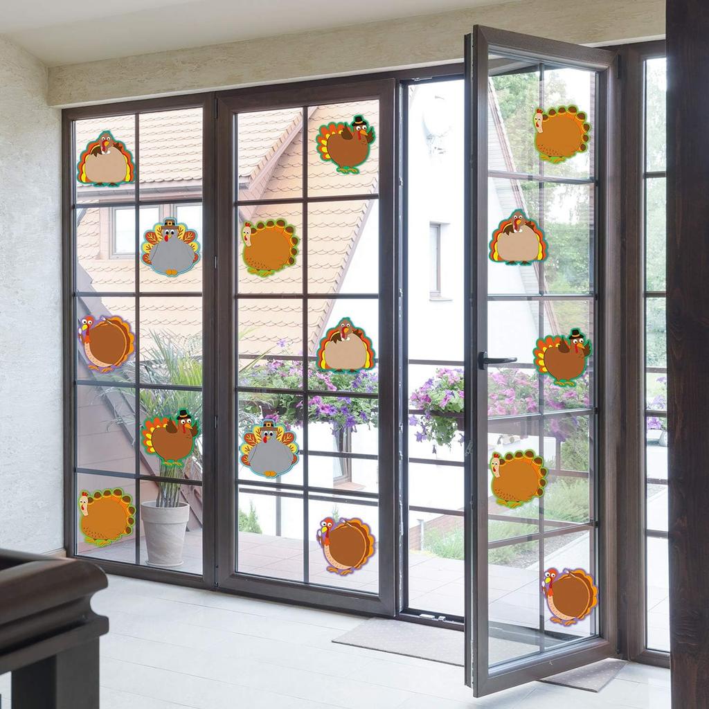 Blulu 40 Pcs Thanksgiving Turkey Cut-Outs Versatile Classroom Decoration Creative Turkey Cut-Outs for Bulletin Board Classroom School Fall Theme