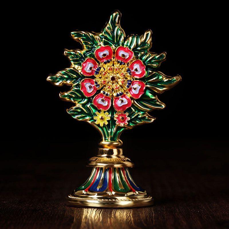 Chinese Style Specialty Copper Alloy Painted Dorma Food Pastry Flower Tibetan Buddhist Supplies Home Accessories