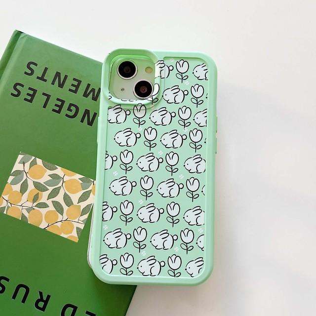 

Зеленый цветок кролик милый кролик мультфильм Ins чехол для телефона для Iphone 14 Pro Max Plus 11 12 13 Promax X Xsmax Xr мягкий силиконовый чехол For iphone 13promax