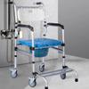 For Foldable Bath Chair Elderly Pregnant Woman Toilet Chair with Wheels Movable Shower Chairs Aluminum Alloy Potty Chair