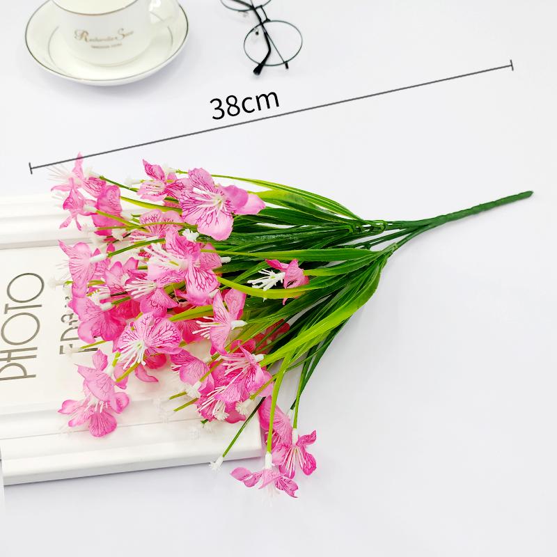 Artificial Daisy, Orchid, Sunflower & Green Plant Bunch for Bedroom Decoration