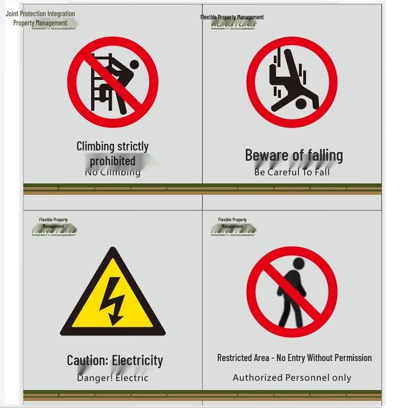 Acrylic Warning Sign: No Climbing, Fall Hazard, Electrical Danger