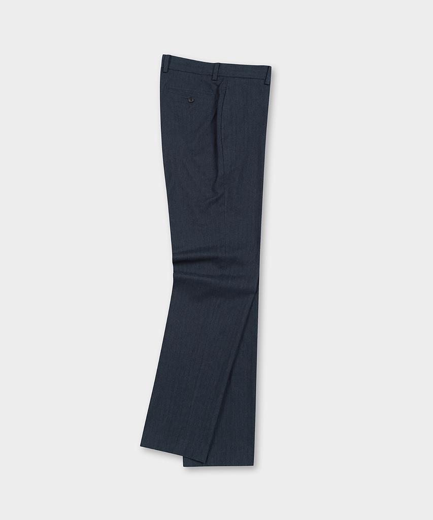 BROOKS BROTHERS Regular Fit Herringbone Flannel Pants (Navy) (Bbpcmf4761Qef)