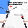 Glass Cleaner Wiper, Windshield Cleaning Tool, Microfiber Window Cleaner With Extendable Handle, Auto Glass Wiper Kit (Blue Square)