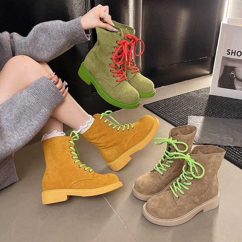 Soft Leather Platform Martin Boots Women's Summer Thin New Tooling Boots Outdoor Mountaineering Locomotive Short Boots