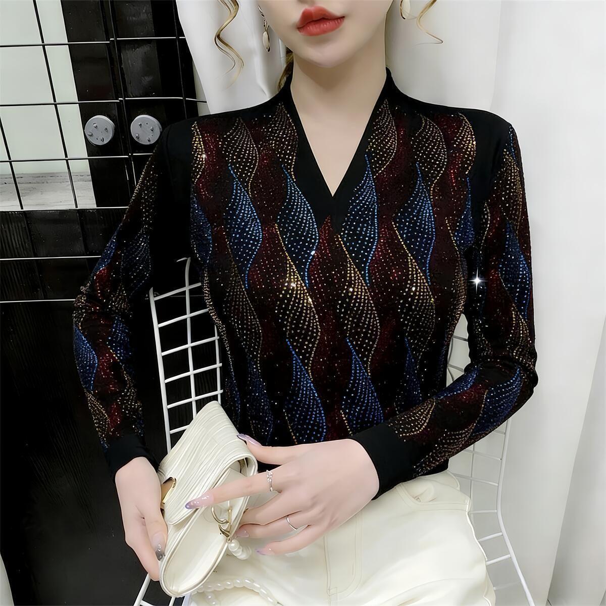 

Women s Slimming Fleece V-Neck Base Layer, Long Sleeve T-Shirt, Warm Inner Wear, 2026 Autumn/Winter Collection. 4XL (145-160 Jin)