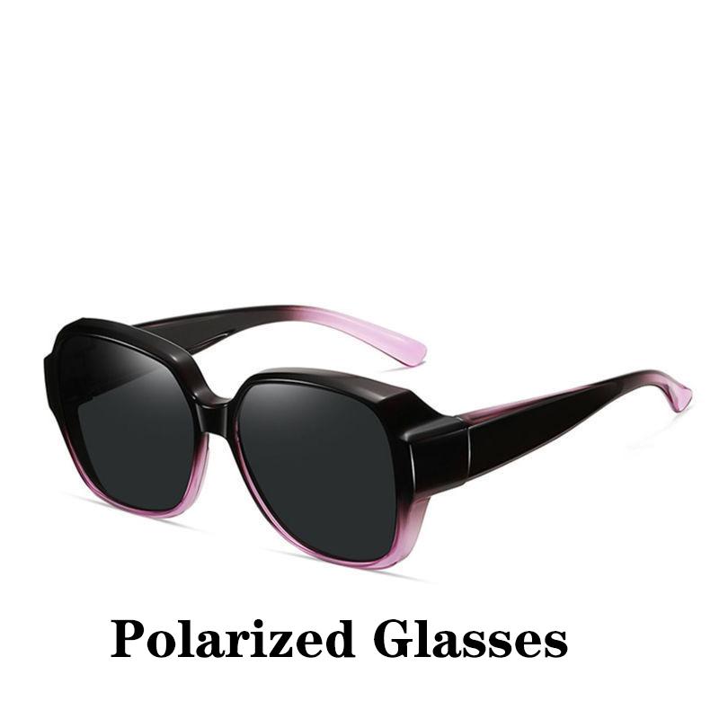 Fashion Round Polarized Sunglasses Cover Over Myopia Prescription Glasses Portable Men Women Vintage Fishing Driving Eyewear