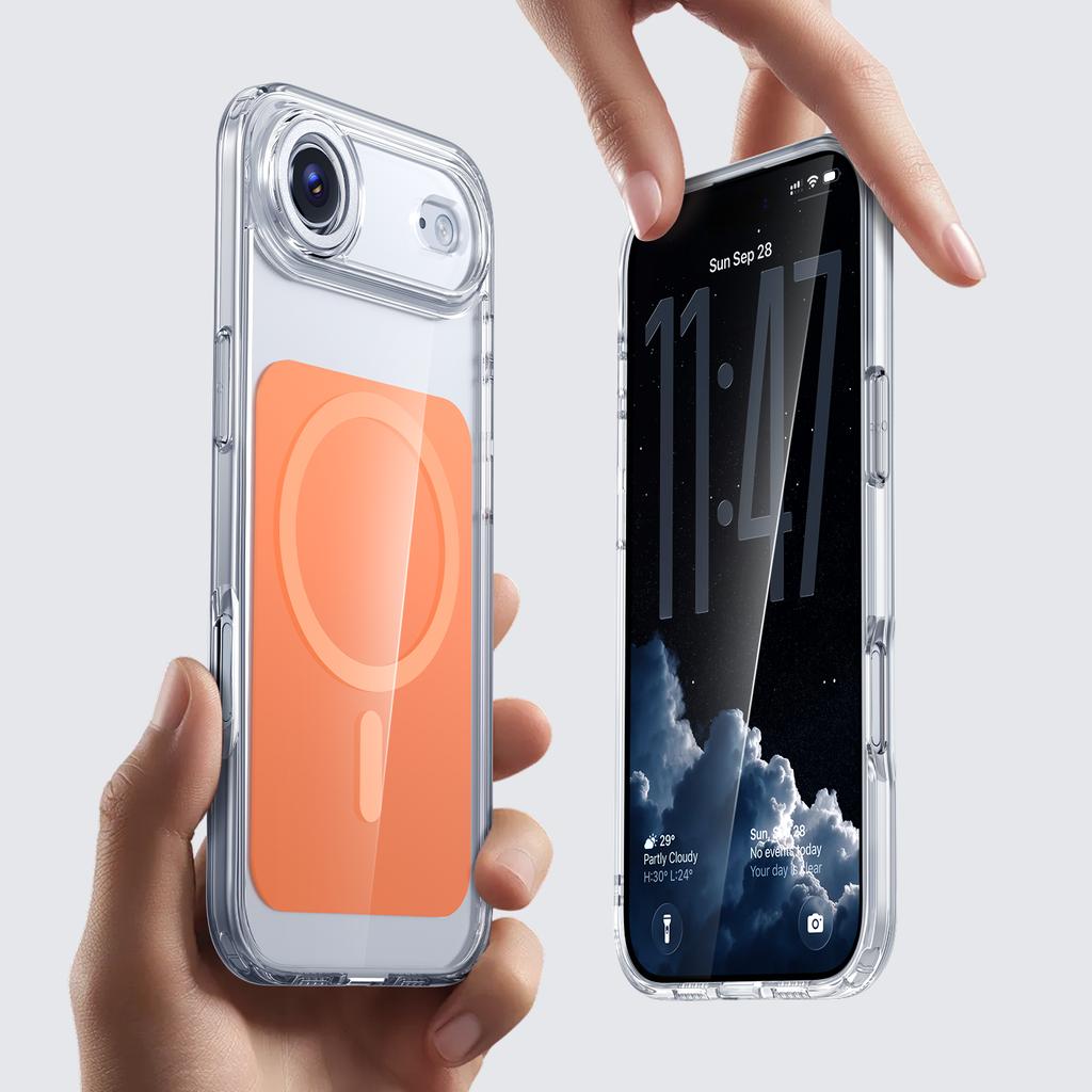 Luxury Strong Magnetic Transparent Phone Case for iPhone 17 Pro Max 16 Plus 15 14 13 12 11 for Magsafe Compatible Slim Fit Cover