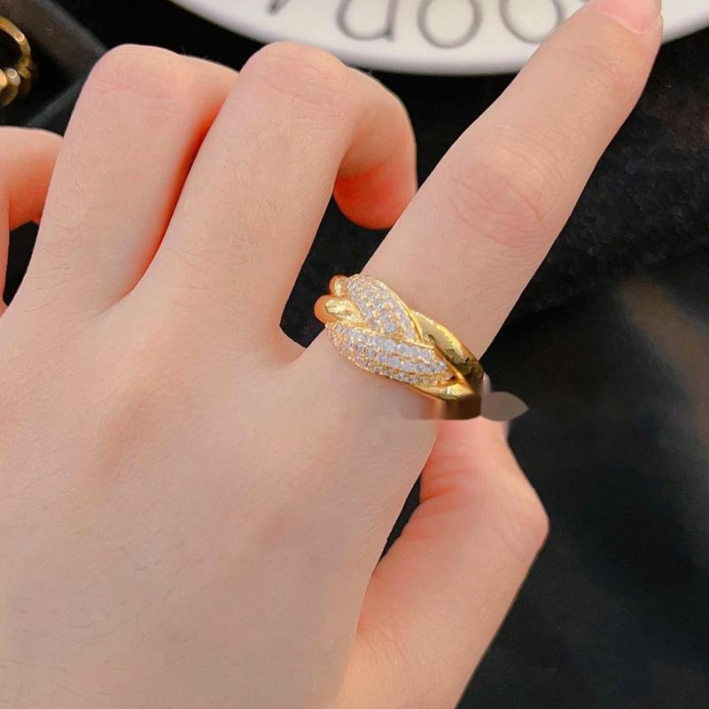 BELLA BOX French Antique Treasure Inlay Drill Glaze Gold Plated Ring Suitable For Women's Daily Party Fashion Jewelry