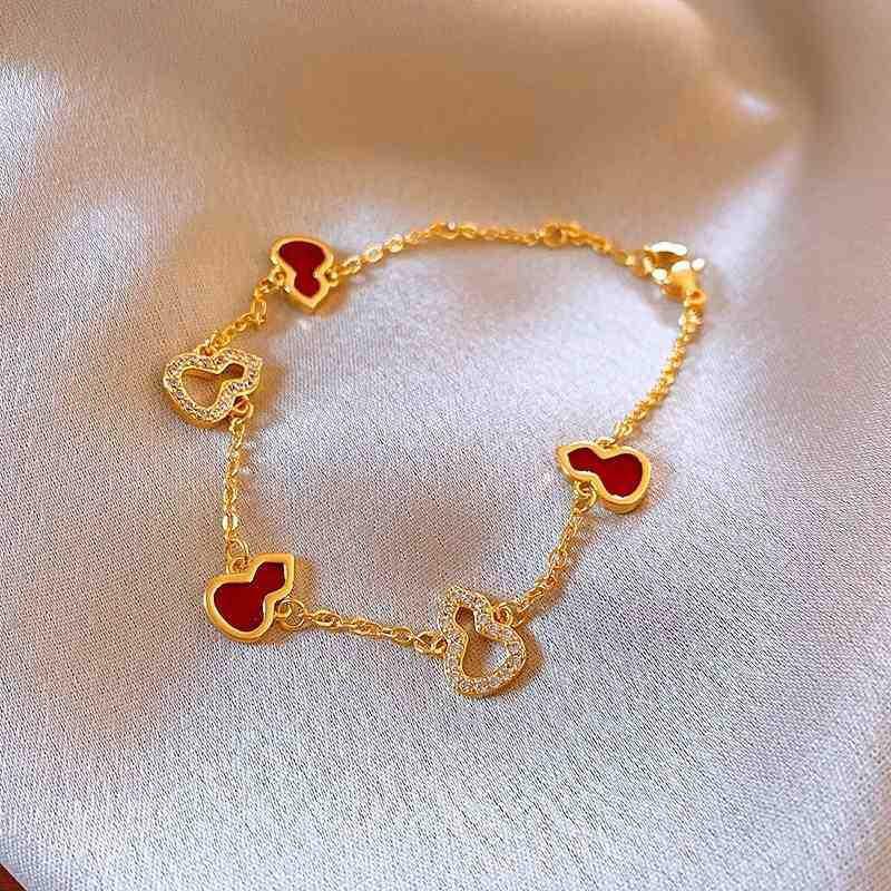 Elegant Zircon Gourd Patchwork Bracelet - Versatile Light Luxury Accessory